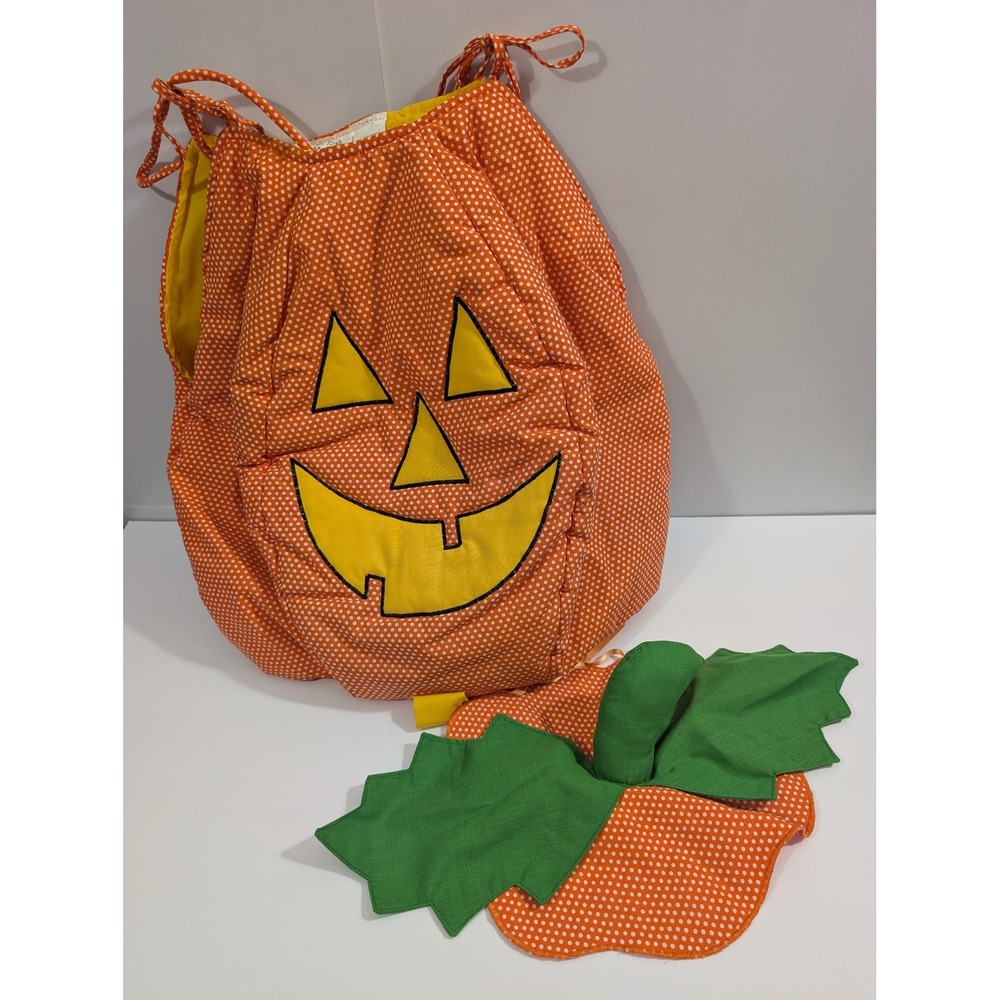 Vintage Retro 1987 Whimsicality Pumpkin Costume Toddler Polka Dot Jack-O-Lantern
